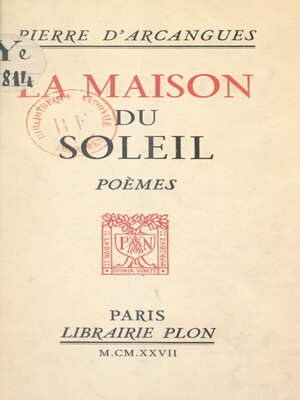 cover image of La maison du soleil